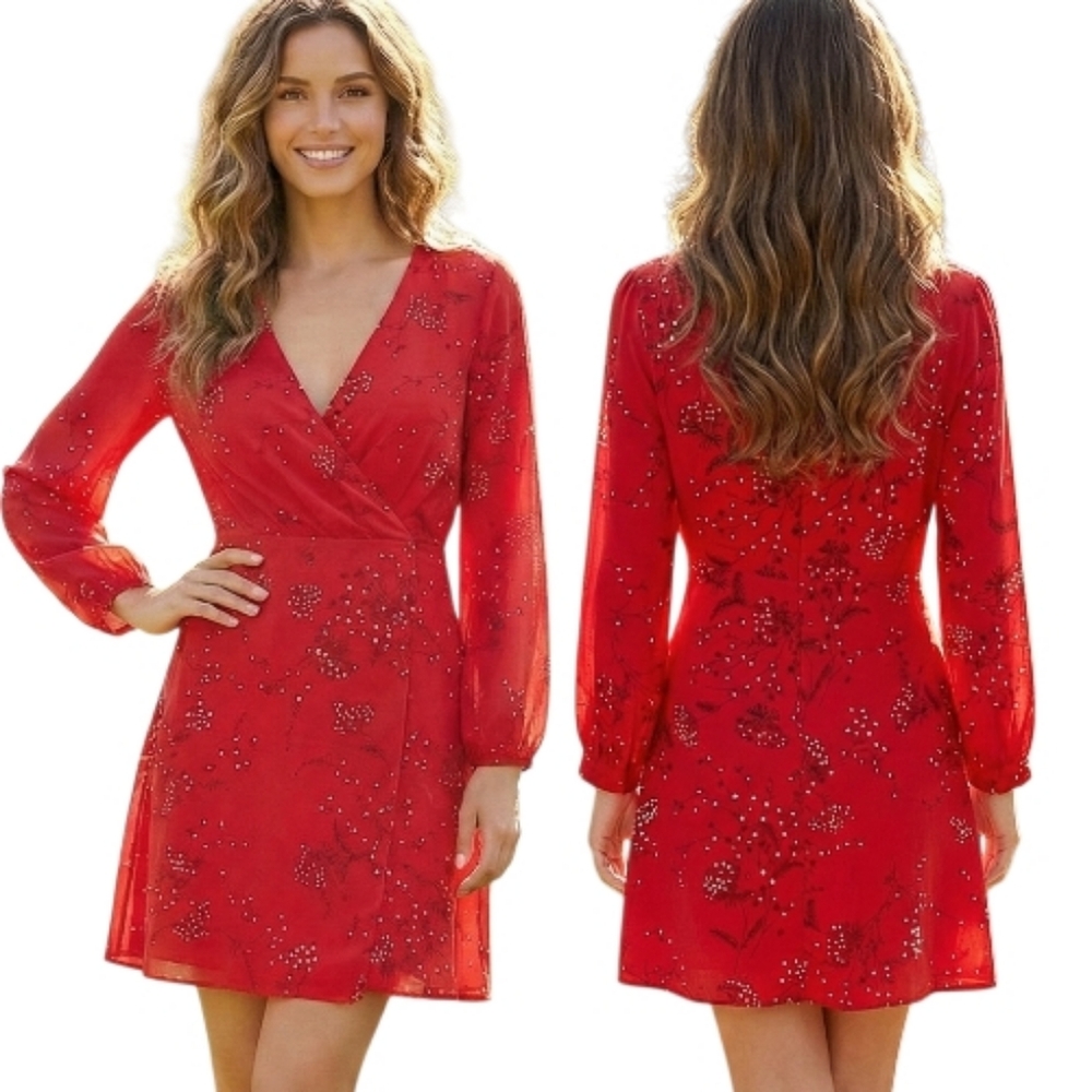MADEWELL "Hazelwood" Faux Wrap Mini Dress - Size 6 - Picture 2 of 16